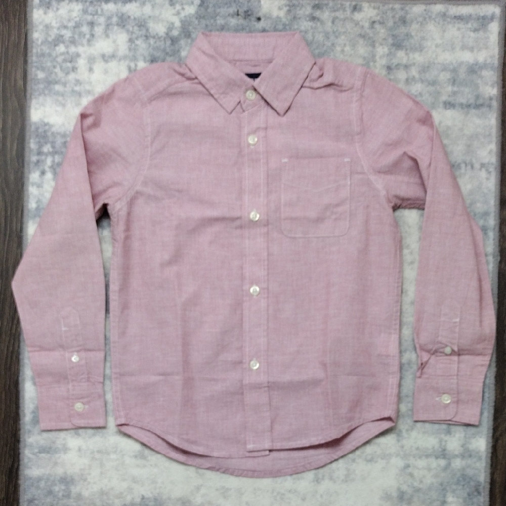 Kids Boys The Childrens Place Pink Long Sleeve Button Down Sz S (5/6)